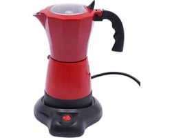 Elektrisch Koffiezetapparaat - Espressomaker Percolator - Snel Koffie Zetten - 360 Graden Draaibare Basis - 10x20 cm - Rood