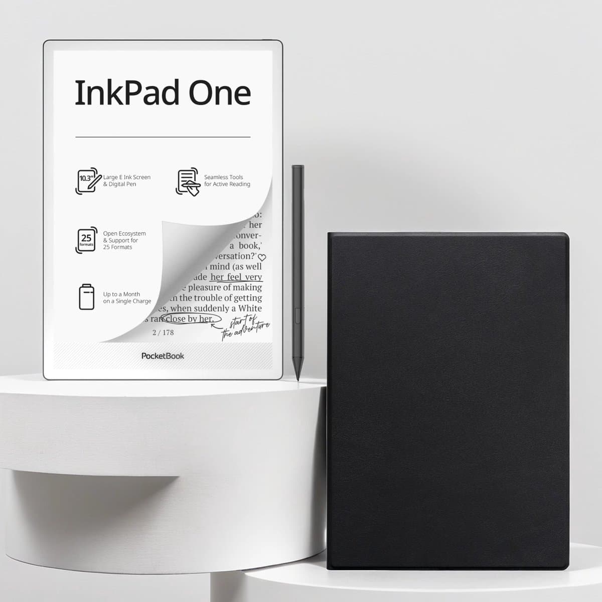 PocketBook InkPad One e-note – 10.3 inch – 32 GB + InkPad One met Zwart Magnetisch Hoesje – voordeelbundel — afbeelding 1