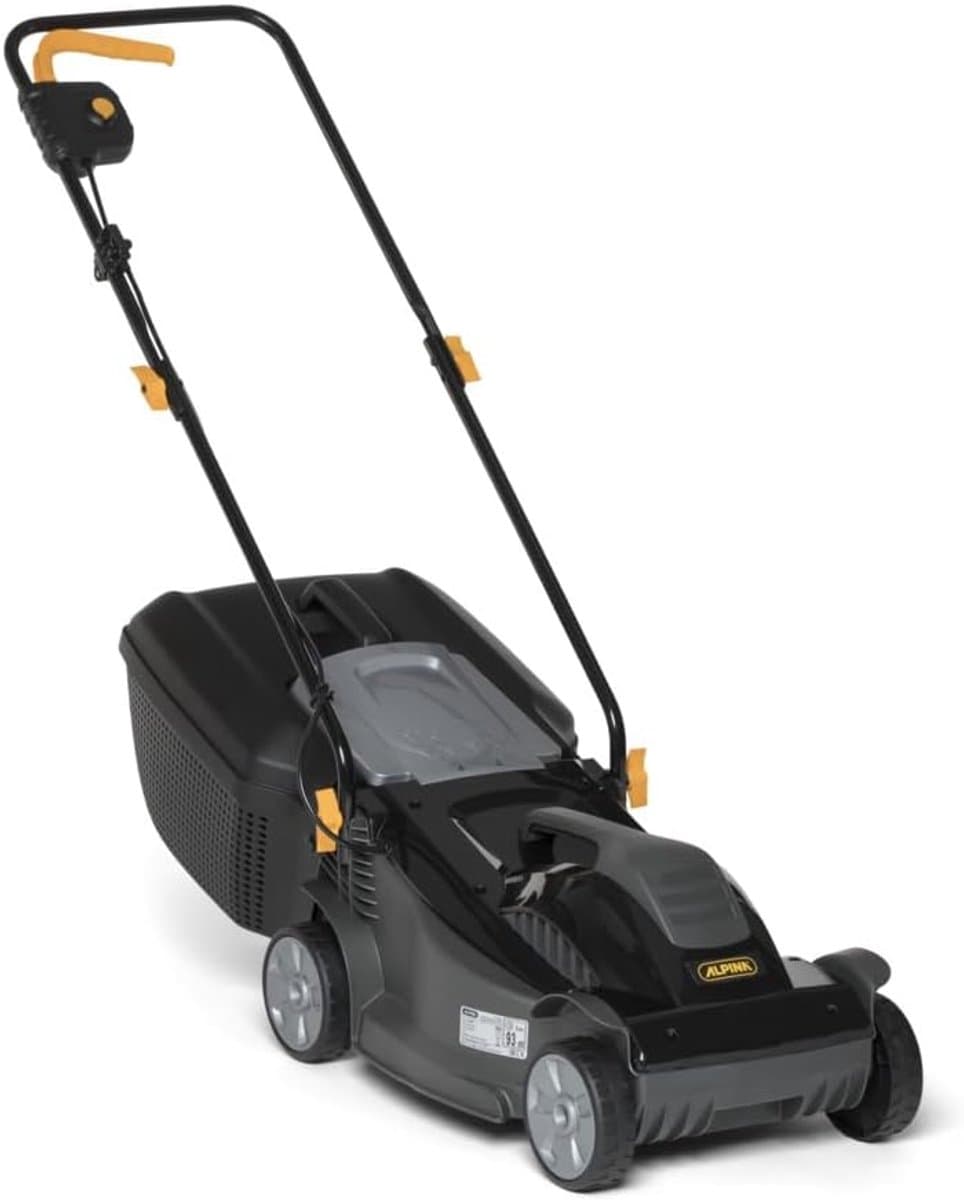 Elektrische grasmaaier - Snoer maaier - Gazon onderhoud - Krachtige motor - 40L opvangbak - Geel — afbeelding 1