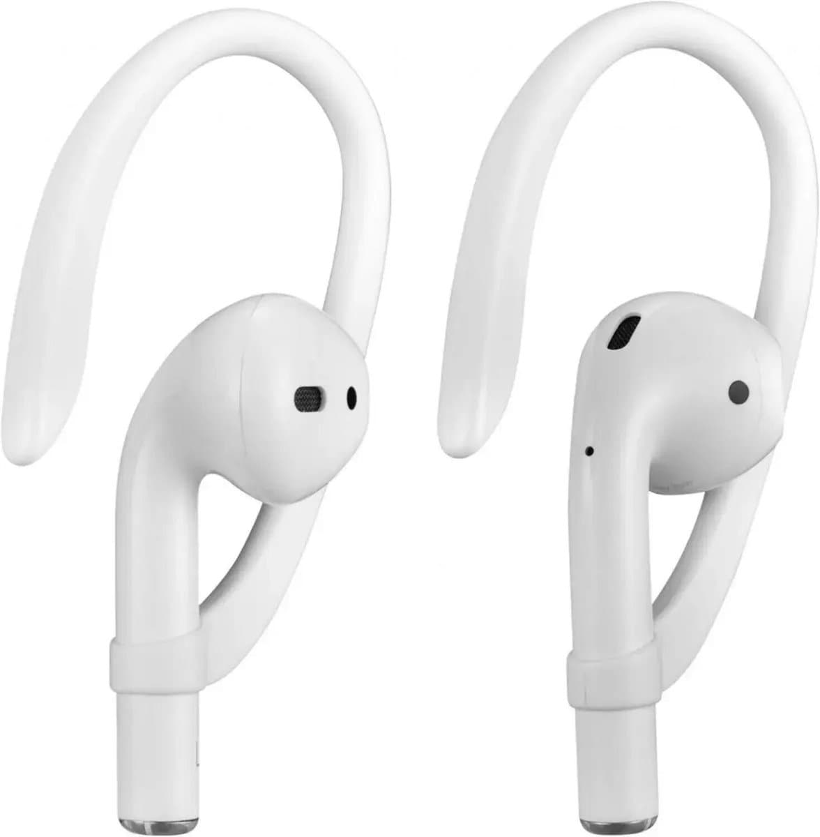 Oorhaken Geschikt voor Apple AirPods (1, 2, 3, Pro 1 en Pro 2) | Geschikt voor Sporten zoals Hardlopen, Fietsen, Sportschool | Vallen niet meer uit het Oor | Hooks | Haakjes | Tips | Wit — afbeelding 1