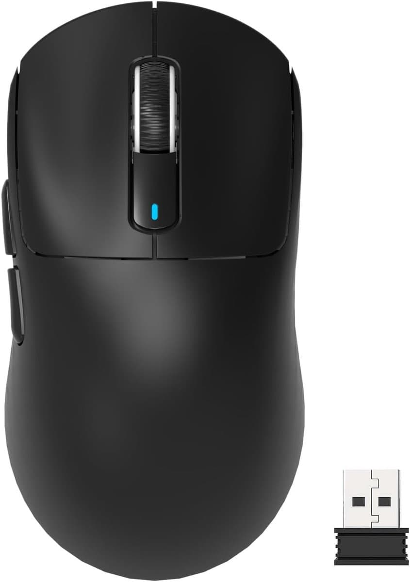 ATTACK SHARK Draadloze Gaming Muis - Wired/2.4G/BT5.4 - Lichtgewicht 49G - PAW3395 - 26000DPI - Zwart — afbeelding 1