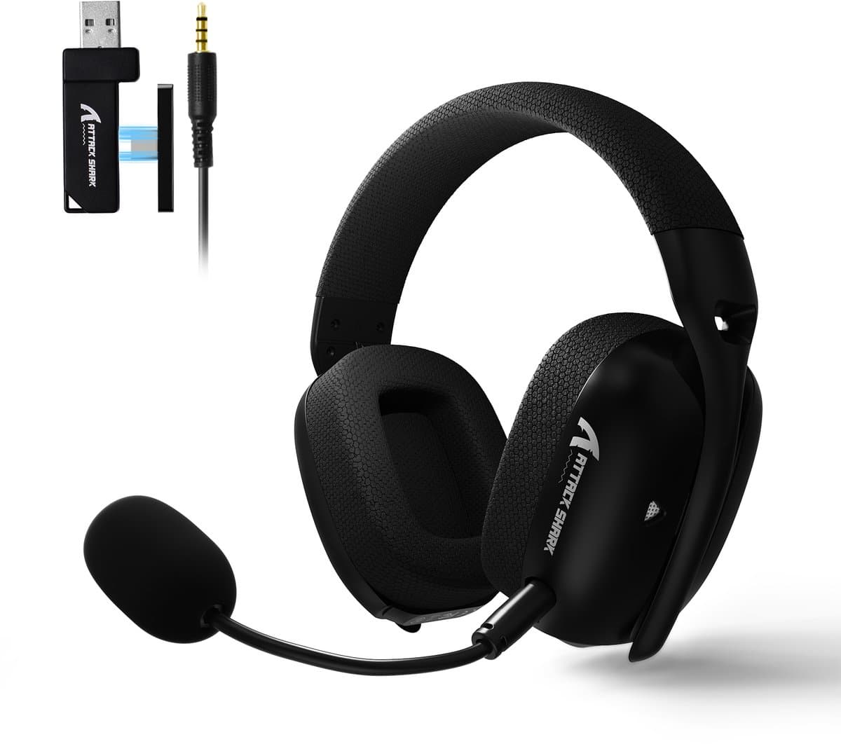 ATTACK SHARK L80Pro - 2.4GHz Draadloze Gaming Headset - Lichtgewicht - Bluetooth koptelefoon - Multiplatform - Geschikt voor PS4/PS5, Nintendo Switch - Zwart — afbeelding 1