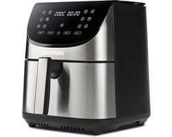 Airfryer XXL - Heteluchtfriteuse Friggitrice - Gezond Koken - Snelle Luchtcirculatie - 8 Liter - Zwart/Staal