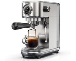 Norvia - Automatische espressomachine - Koffiemachine - 20 bar - Temperatuurregeling - 51 mm portafilter - Nauwkeurige smaak