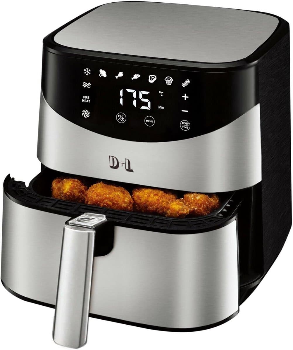 XL Heteluchtfriteuse 5 Liter RVS - 1700W - Vetvrij Frituren en Grillen — afbeelding 1