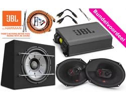 1000W JBL Subwoofer + Versterker + Ovale 6x9'' Speakers + Kabelset