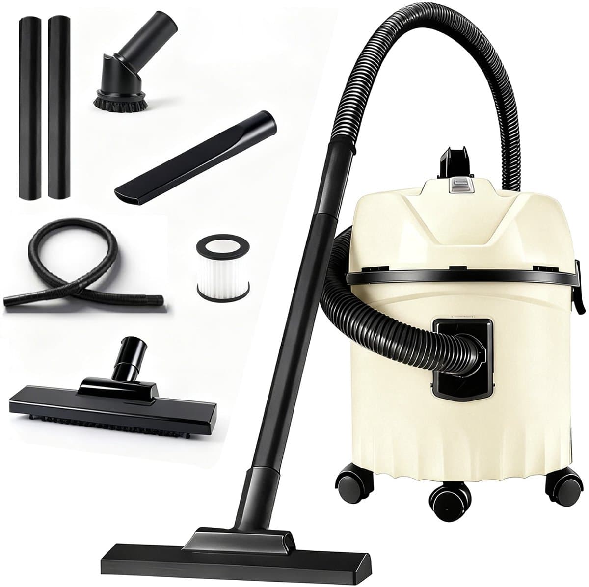Fuegobird - Electric vacuum cleaner - krachtig 1400W - Grote capaciteit 16 L - 4 m cord - Blower connection - 6 accessoires - 1.5 m plastic hose - HEPA filterl - Bouwstofzuiger -Home Floor - Tapijtreiniger — afbeelding 1
