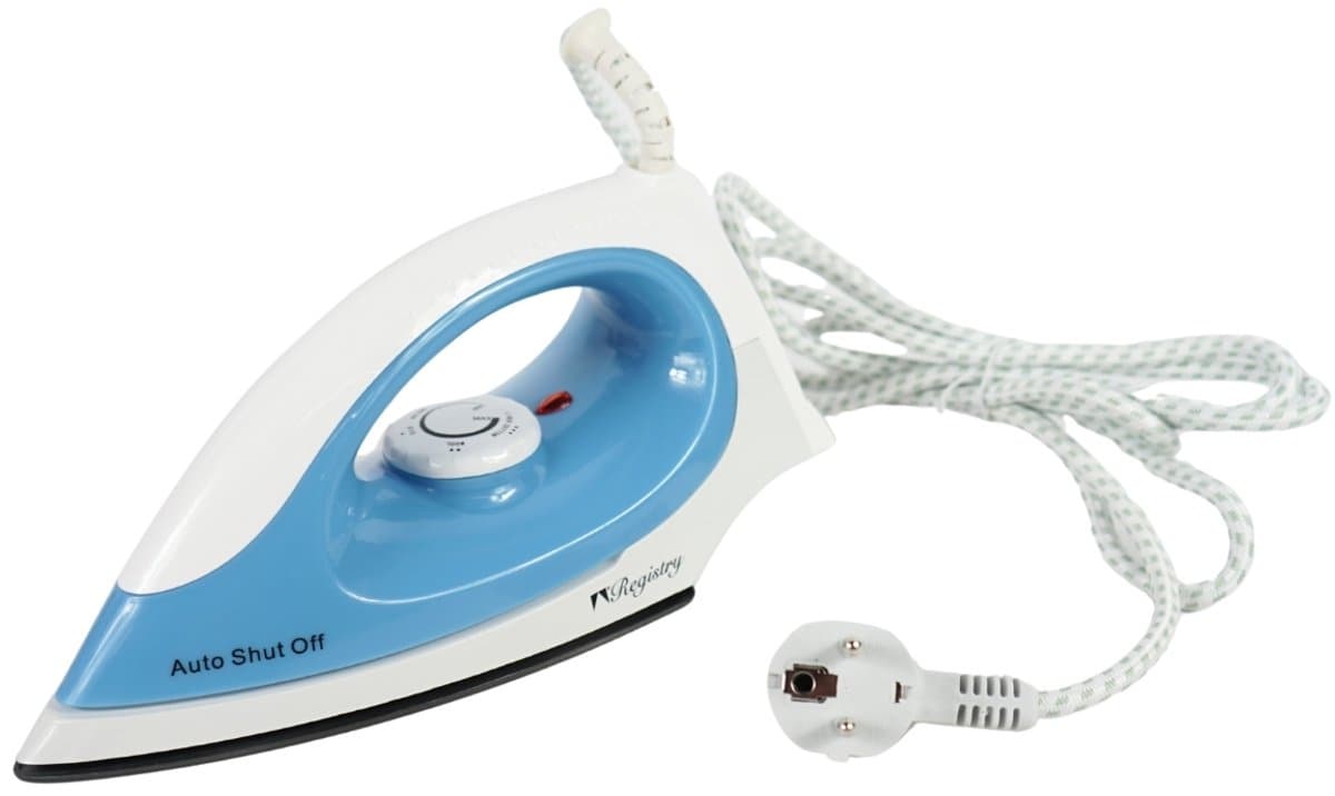 Registry strijkijzer EU-stekker blauw/wit 1000 watt — afbeelding 1