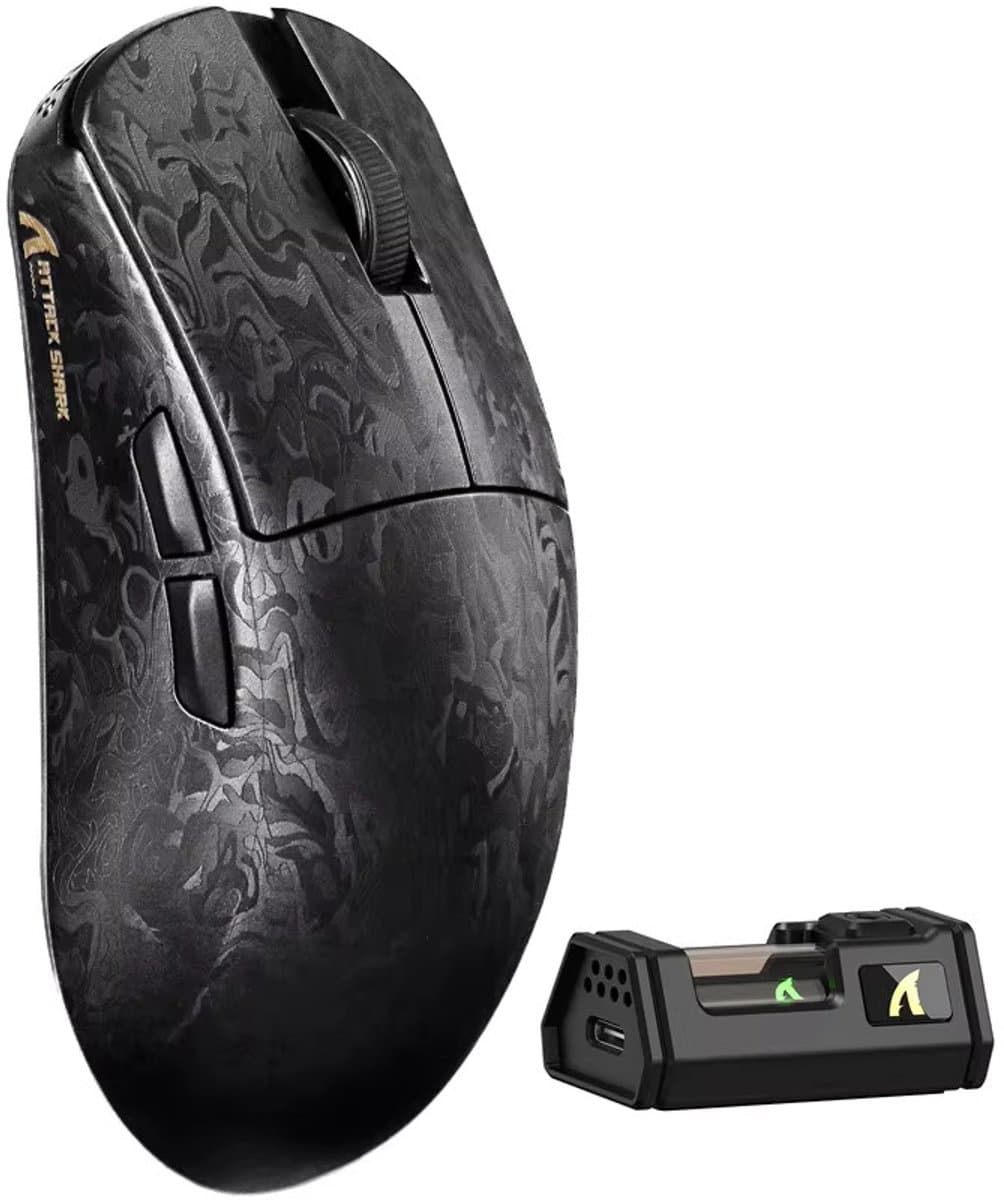 Attack Shark R11 Ultra Draadloze Gaming Muis - Carbon Fiber 49g - 8K Polling Rate - PAW3950MAX Sensor - Oplaadbaar - Forged Carbon — afbeelding 1