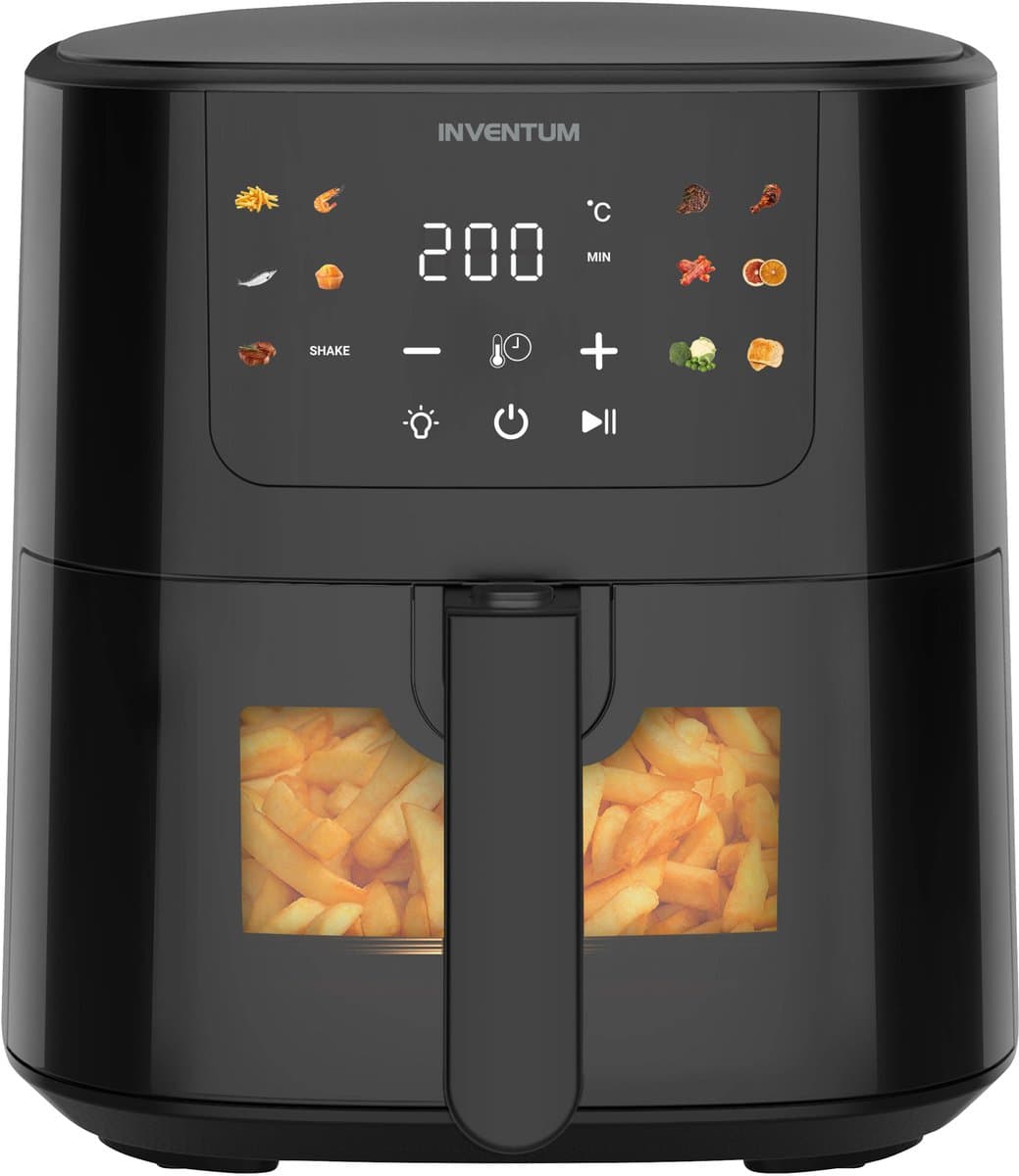 Inventum GF502HLDB Airfryer - 5L - Kijkvenster - 11 programma's - 70-200 °C - Tot 5 personen - Zwart — afbeelding 1