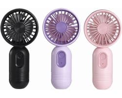Mini draagbare ventilator 3-pack, schattige draagbare, op batterijen werkende, lichtgewicht kleine persoonlijke ventilatoren met 3 snelheden en USB-oplaadbare wimperventilator voor stijlvolle meisjes, kinderen, vrouwen, mannen, kantoor