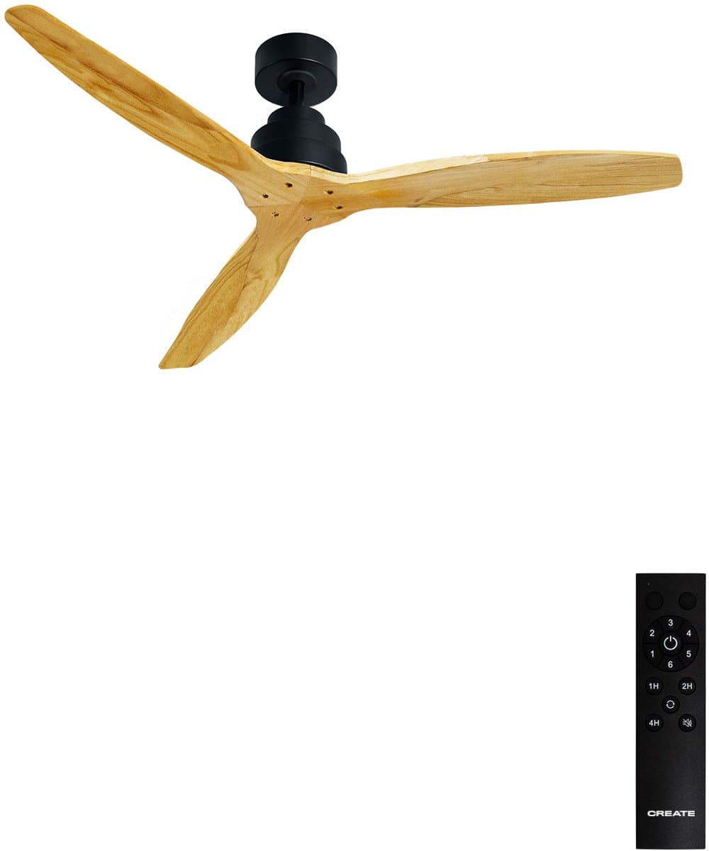 CREATE - Plafondventilator 40W silent Ø132 cm - Met Wifi - Met Afstandsbediening - 6 Snelheden - Timer - Zomer/Winter functie - Zwart - WIND STYLANCE — afbeelding 1