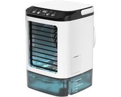 Luchtkoeler - Mini draagbare airconditionerventilator - Geruisloze verdampingsluchtbevochtiger - Airco-unit - 3-in-1 bureau-luchtkoeler met 3 windsnelheden - Koele mist - Bureaukoeler met 7 led-lampjes voor thuis, op reis of op kantoor