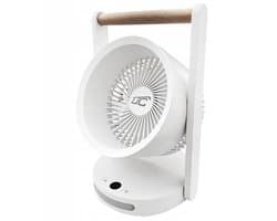 LTC draadloze bureauventilator met nachtlampje en LED-display - 5 snelheidsstanden, 3600 mAh batterij, LXWB17 - Wit