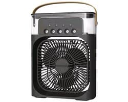 Retro LED Mist Ventilator – Nevel & Aroma – 3 Snelheden – Zwart