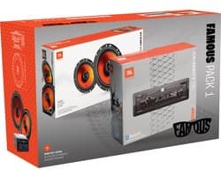 JBL Famous Pack 1 – Autoradio Celebrity100 + Stage1 62F Autospeakers– USB/SD/FM – 4×50 W + 400 W Pieken – Complete Car Audio Upgrade