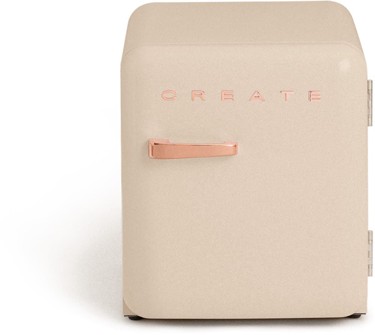 CREATE - Koelkast in retrostijl - Zand - Handvat Roségoud - FRIDGE RETRO 48L — afbeelding 1