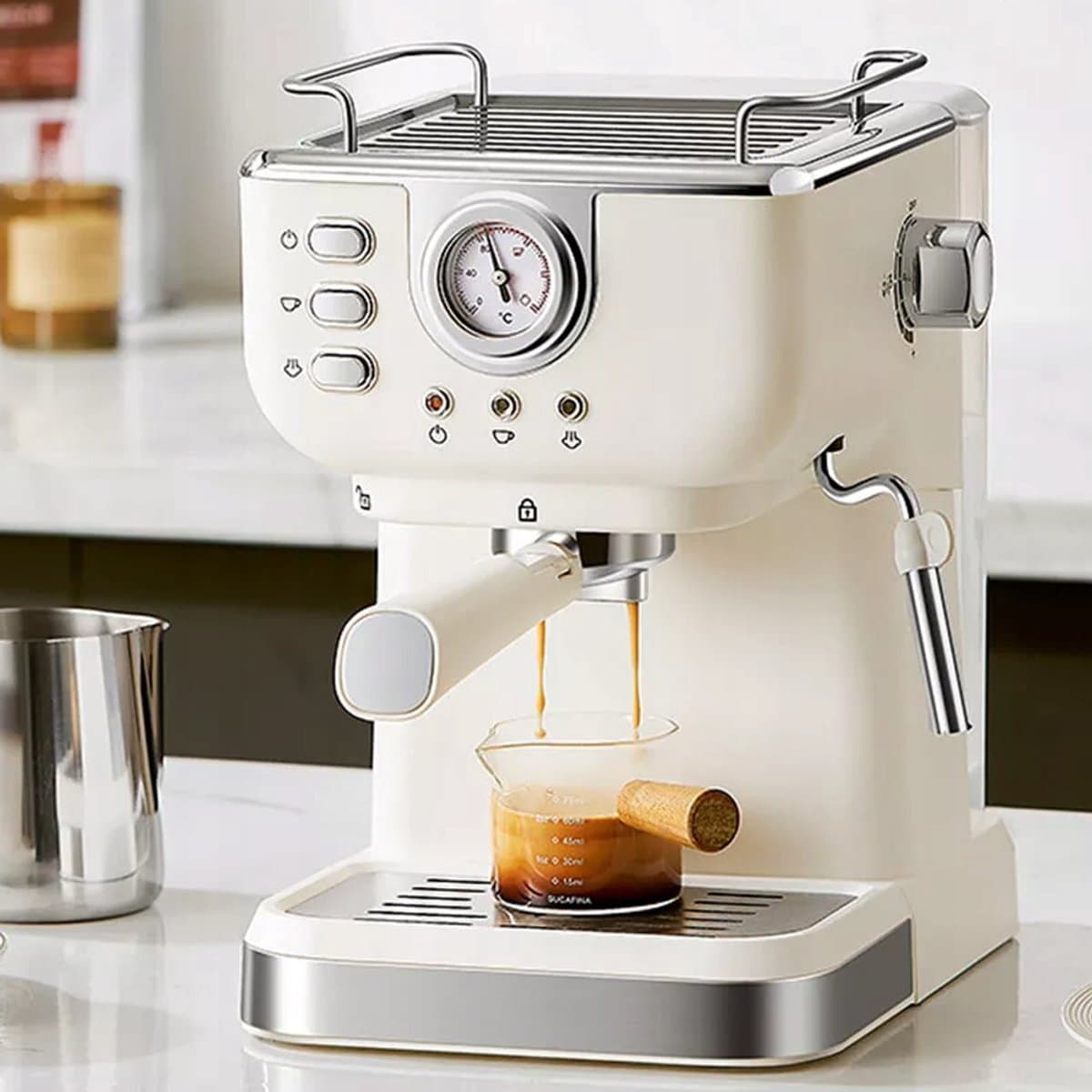 1,5L Italiaanse semi-automatische koffiemachine - Multifunctionele koffiemachine - Espressomachine - Hoge druk extractie - Functie voor het opschuimen van melk - Geschikt voor thuis, café, kantoor en andere commerciële plaatsen — afbeelding 1