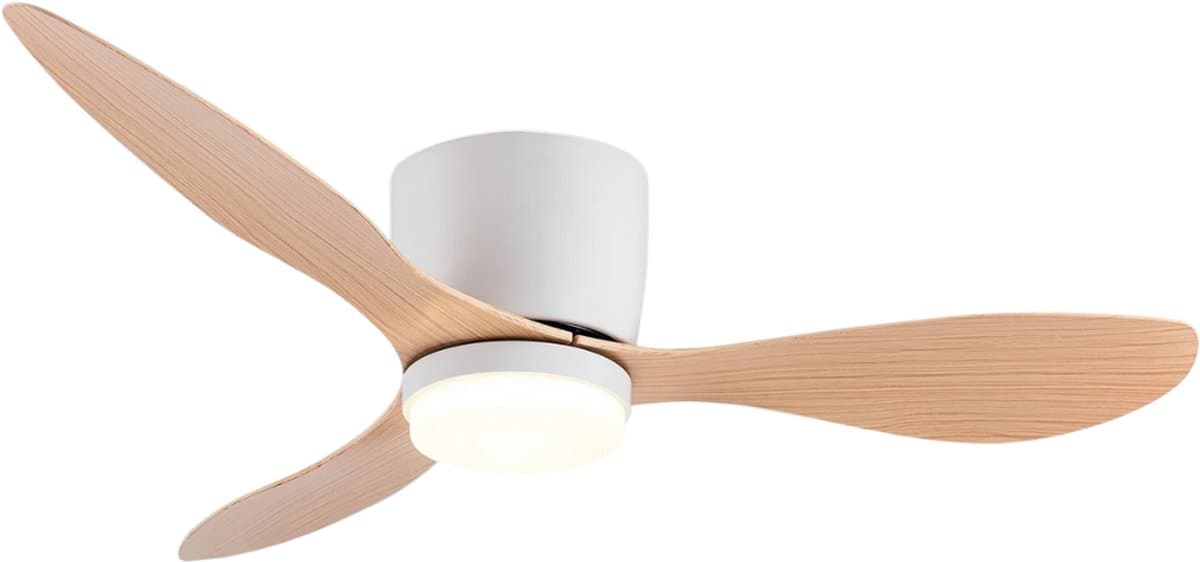 Bovista Plafondventilator - Met Verlichting - Plafond Ventilator - Met Lamp - Plafonniere Met Ventilator - Met Licht - Oranje - 132cm — afbeelding 1