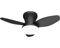 Nivard Plafondventilator - Met Verlichting - Plafond Ventilator - Met Lamp - Plafonniere Met Ventilator - Met Licht - Zwart - 65cm