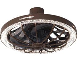 Livano Plafondventilator - Met Verlichting - Plafond Ventilator - Met Lamp - Plafonniere Met Ventilator - Met Licht - Koffie - 33cm