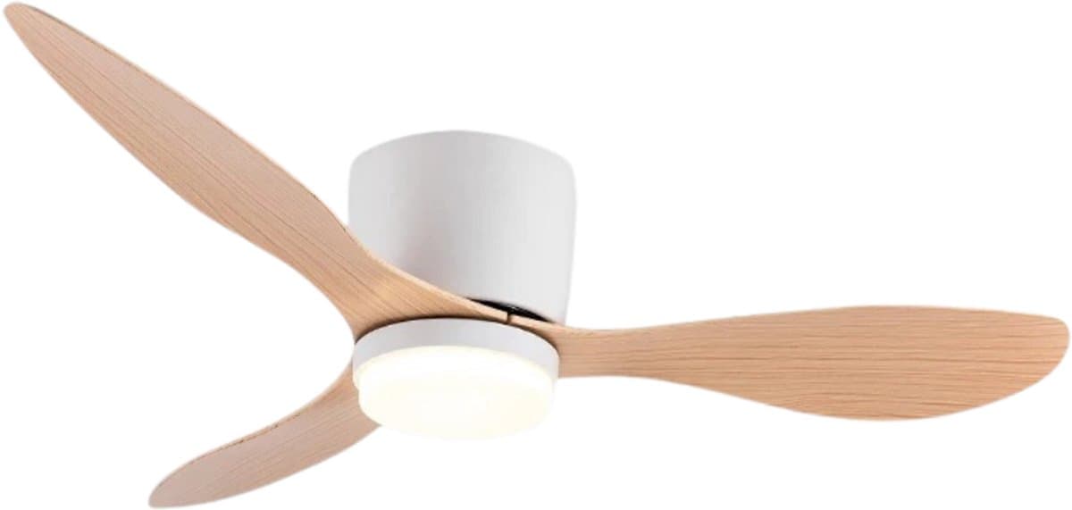 Livano Plafondventilator - Met Verlichting - Plafond Ventilator - Met Lamp - Plafonniere Met Ventilator - Met Licht - Hout - 105cm — afbeelding 1