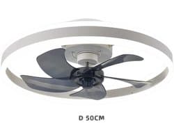 Livano Plafondventilator - Met Verlichting - Plafond Ventilator - Met Lamp - Plafonniere Met Ventilator - Met Licht - Wit - 50cm