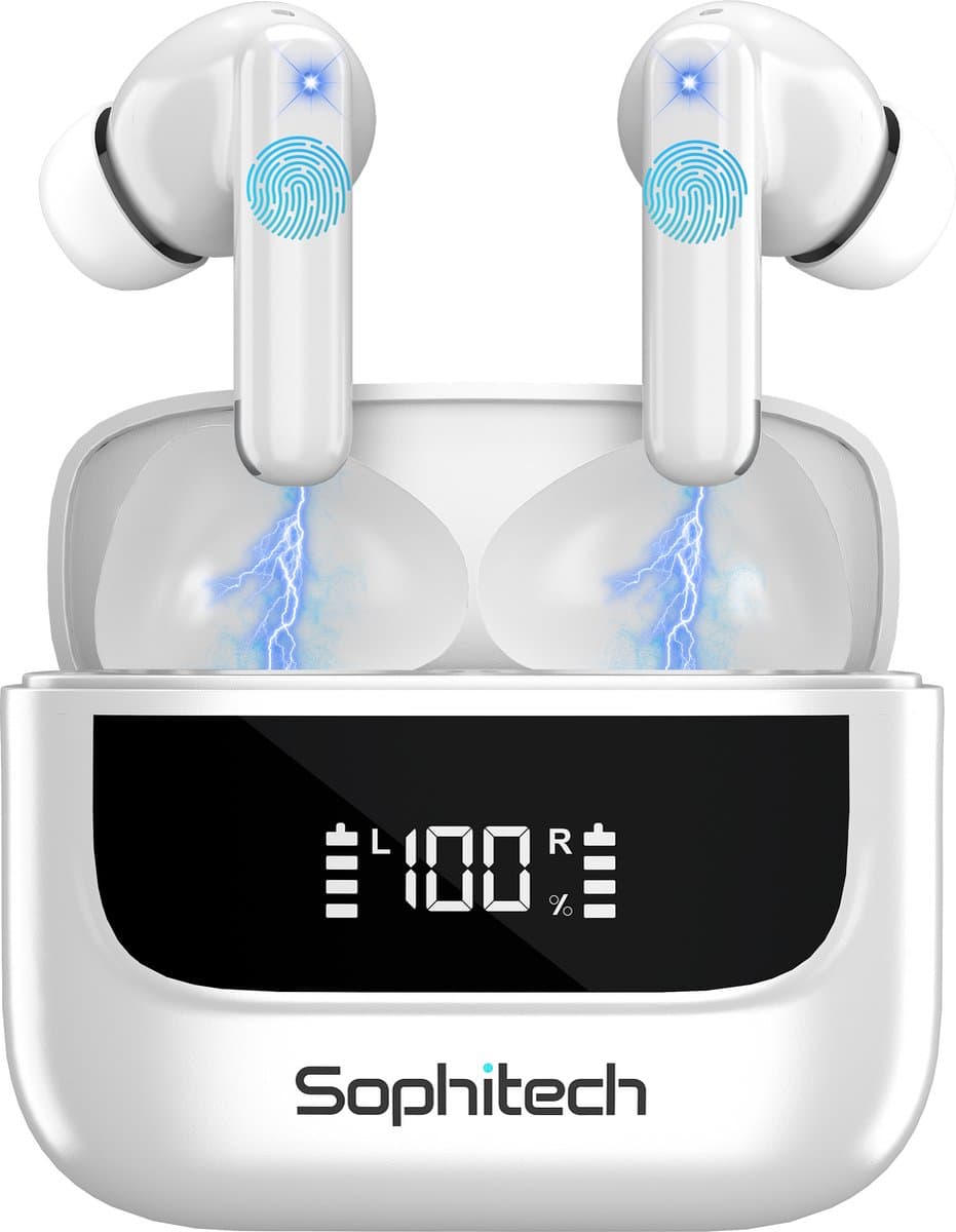 SophiBuds Pro - Draadloze Oortjes Bluetooth - Oordopjes Draadloos met ANC & ENC Noise Cancelling - Bluetooth Oordopjes Universeel - Geschikt als Earpods - BT 5.4 - Wit — afbeelding 1