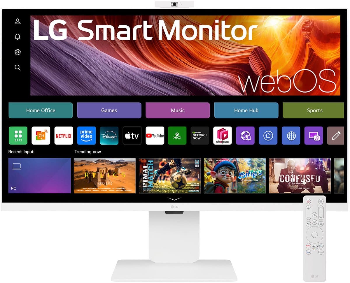 LG Smart 32U850SA-W - 4K Smart Monitor - USB-C 90w - WebOS - Smart TV - Webcam - Wi-Fi - Apple Airplay - 32 Inch — afbeelding 1