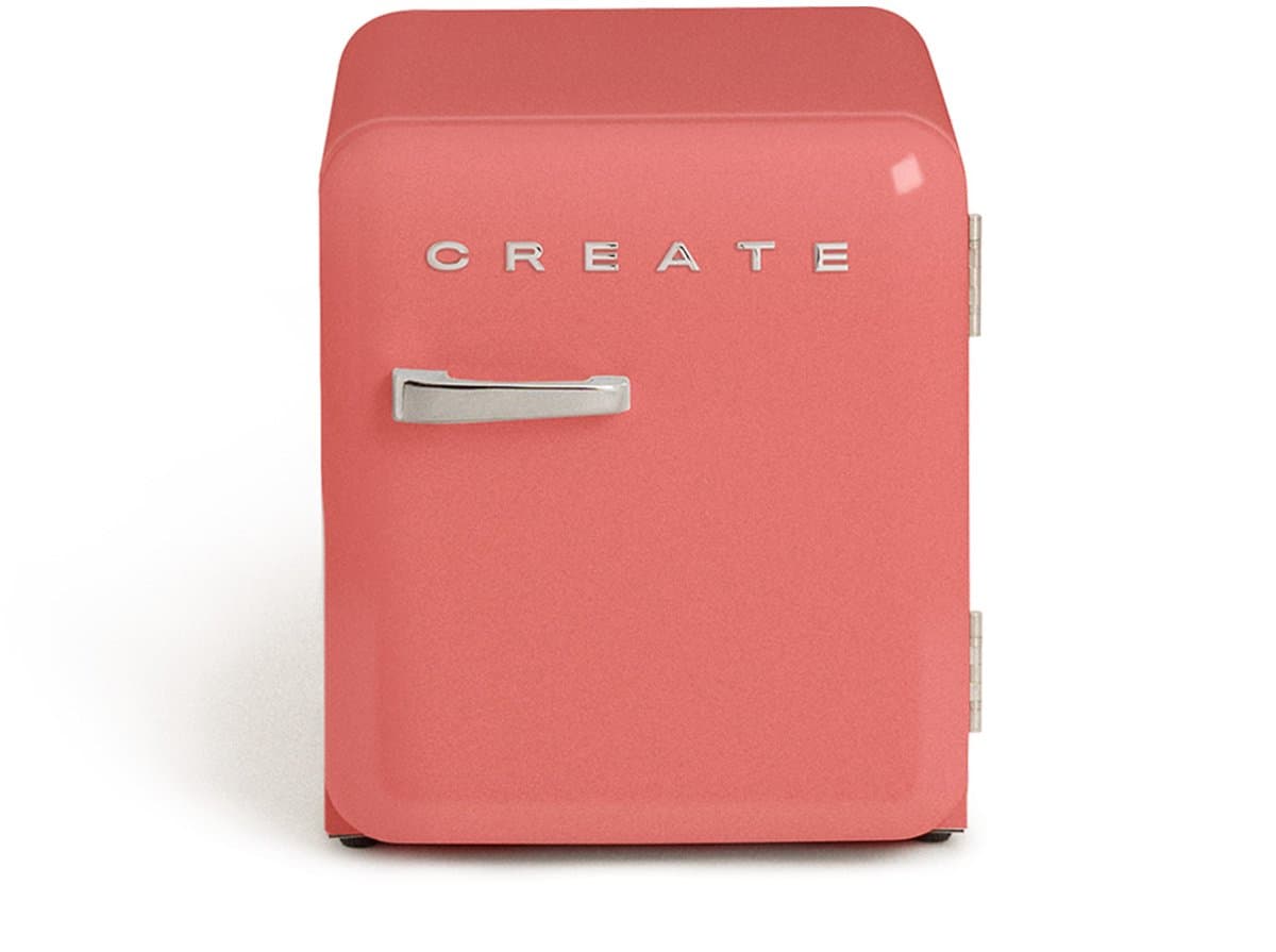 CREATE - Koelkast in retrostijl - Terracotta - Handvat Zilver - FRIDGE RETRO 48L — afbeelding 1