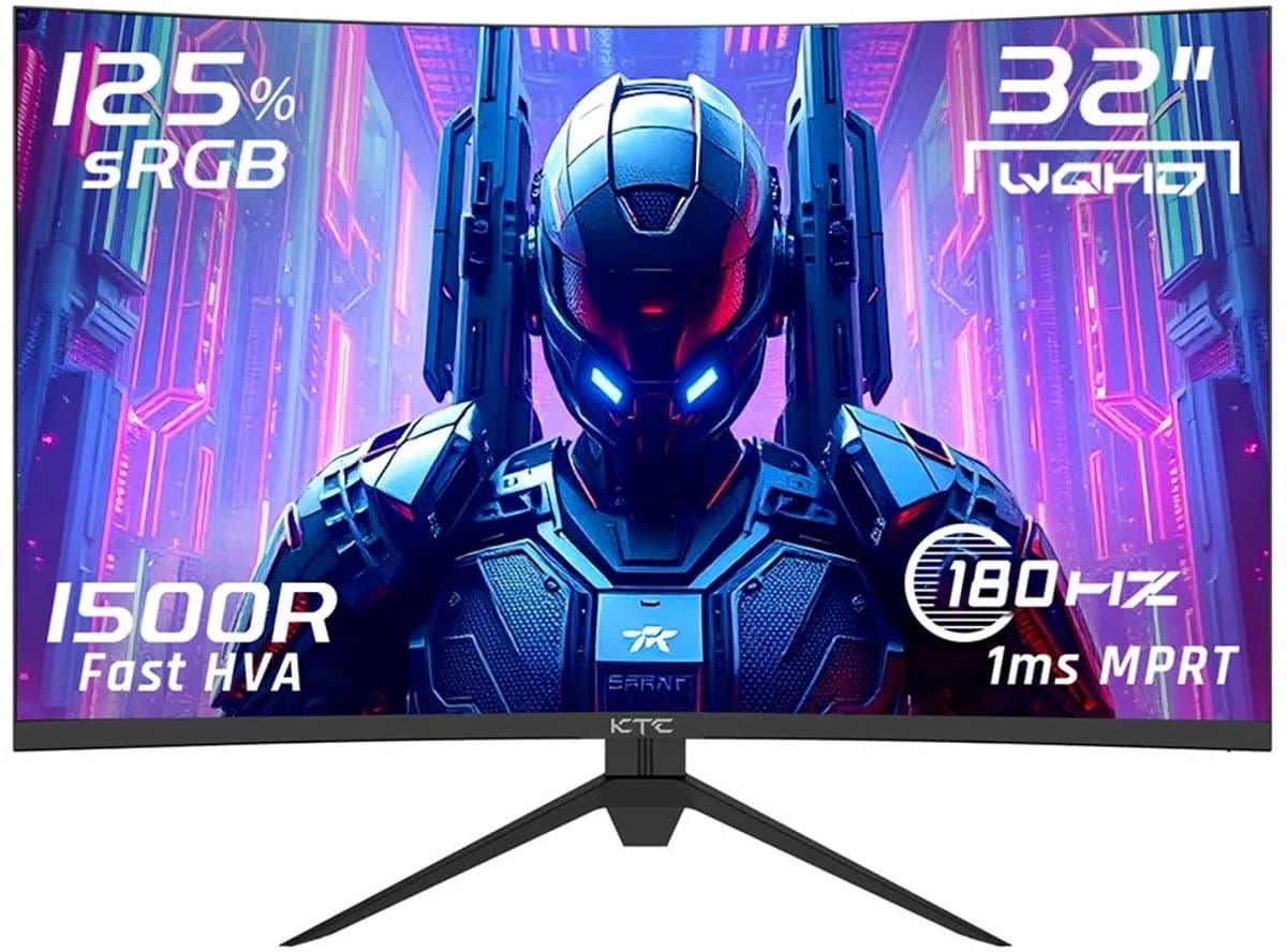 Rolu Gaming Monitor – Ultrawide Monitor – Game Monitor – Curved Monitor – 180hz – 32 inch - HDR10 - QHD 2560 x 1440 — afbeelding 1