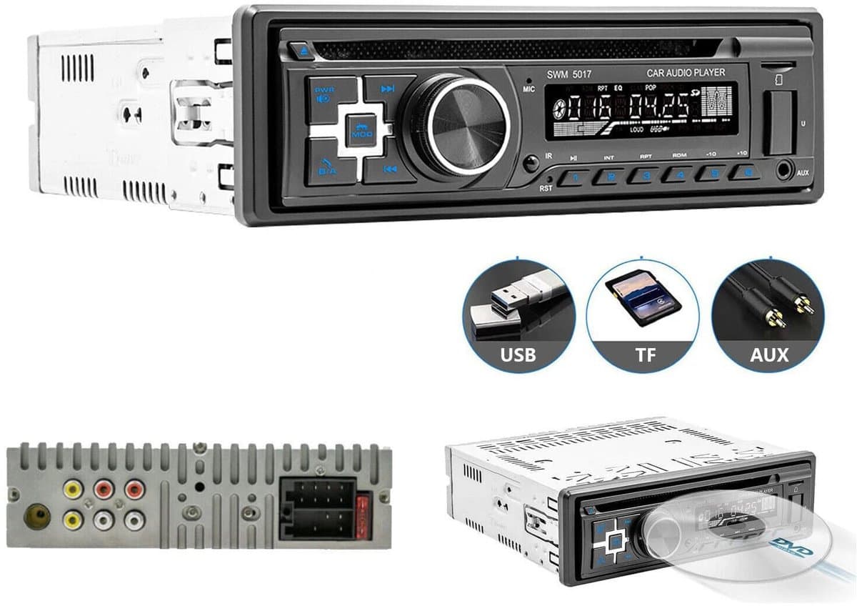ESSGOO Autoradio met CD speler - Bluetooth - MP3-speler - USB AUX Bluetooth - Handsfree bellen - FM Radio - enkel 1 DIN — afbeelding 1