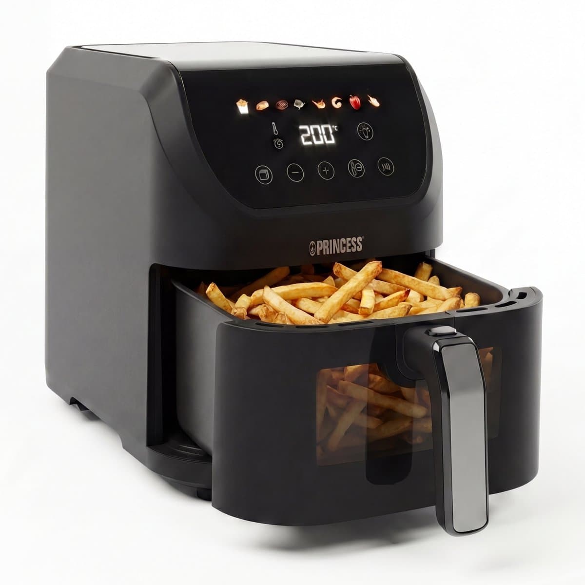 Princess Airfryer XL 182240 - Heteluchtfriteuse - BPA vrij - 5.5 liter - Kijkvenster - Touchscreen - 8 Programma's - Slank Ontwerp - 1500W - Inclusief Grillrek - Zwart - venster — afbeelding 1