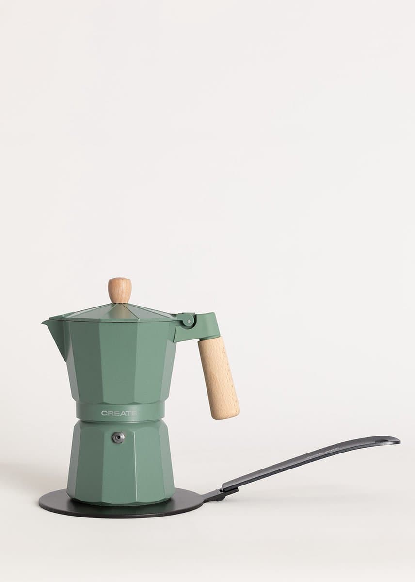 CREATE - Italiaanse koffiezetter - Sage - Met inductieadapter - 9 kopjes / 450ml - THERA MOKA RETRO — afbeelding 1