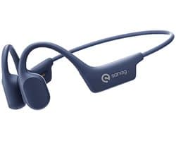 Sanag Bone Conduction Headphones – Sport Koptelefoon – Open-Ear Sport Headset Bluetooth 5.4 – Veilig Fietsen & Hardlopen – 8 Uur Batterij – IPX5 Waterdicht & Open Ear Design – Titanium Frame – Blauw