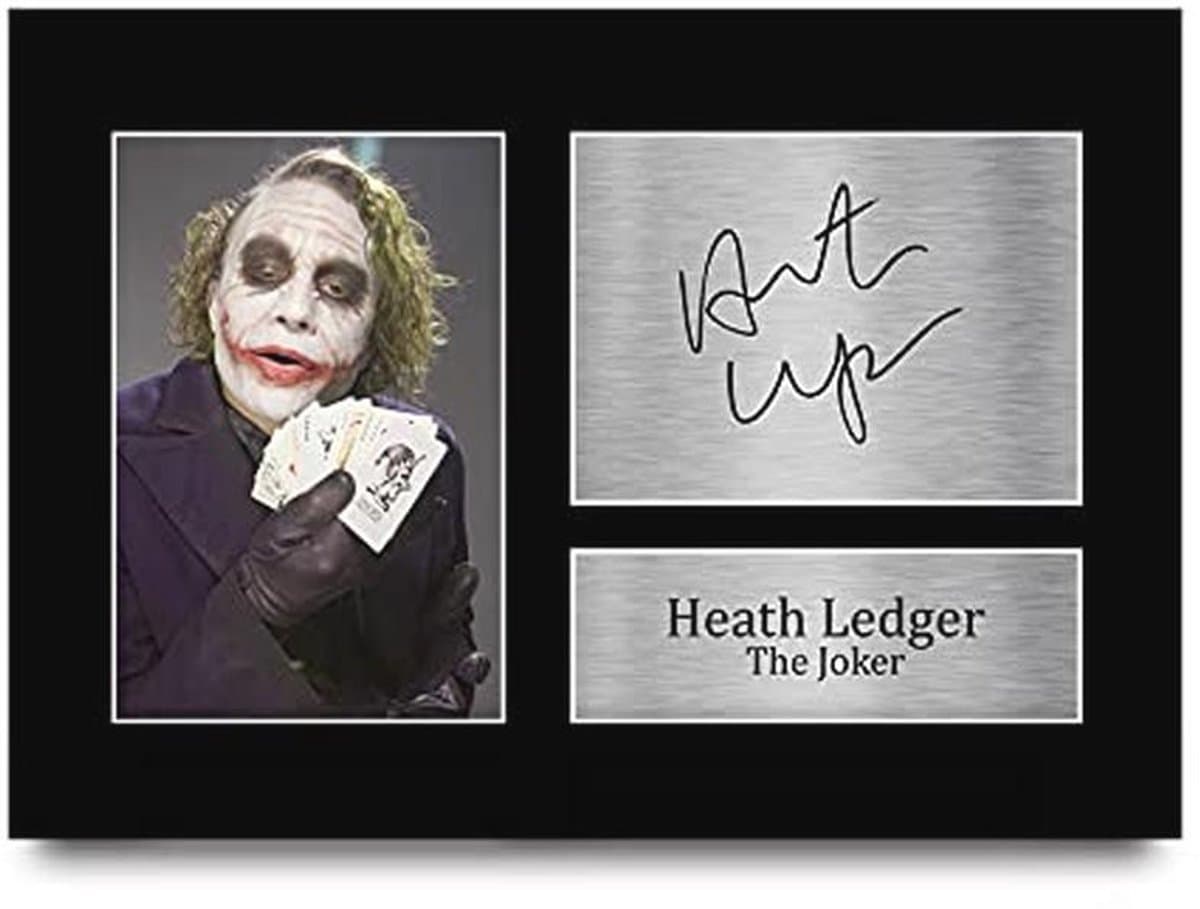 Heath Ledger Handtekening A4 Print - Joker Batman Decoratie — afbeelding 1