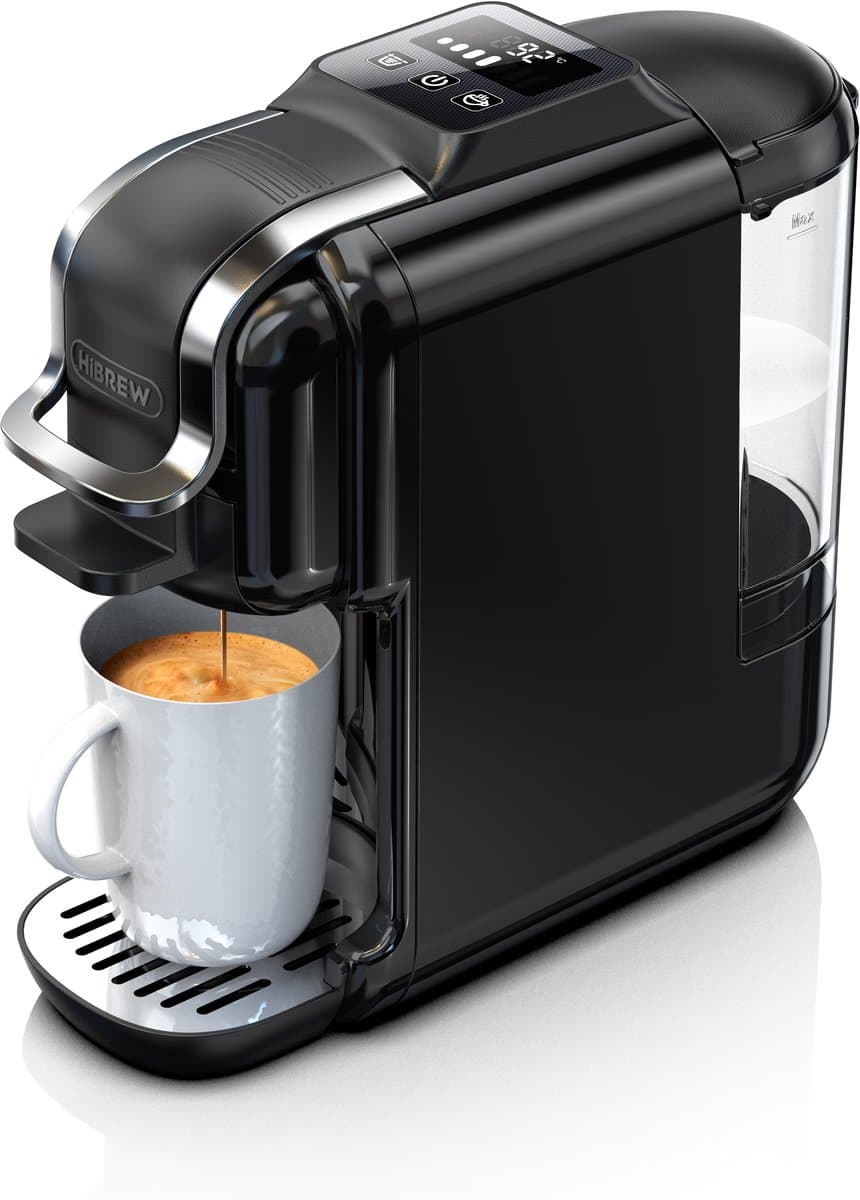 HiBREW H2C Koffiecupmachine – Hot & Cold Brew – Touchscreen – 7 Kopgroottes – Temperatuurregeling – 20 Bar – Compatibel met DG/NS/Lavazza – Zwart — afbeelding 1