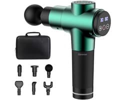 Gloovon® - Massage Gun Professioneel - Massage Apparaat - Inclusief Koffer en 6 Opzetstukken - 25.2V Borstelloze motor - Krachtig Massage Pistool - Ergonomisch ontwerp - Fitness