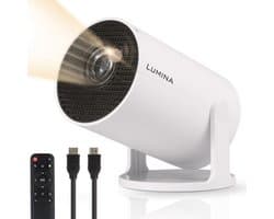 Lumina Mini Pro Beamer - Home Cinema - Projector - Android 11.0 - WiFi 6 & Bluetooth 5.2 - 4k Beeldkwaliteit - Projector Scherm - Wit