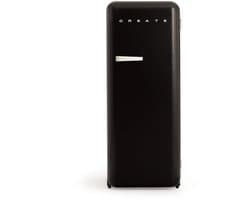 CREATE - Koelkast in retrostijl - Zwart - Handvat Gebroken wit - FRIDGE RETRO 281L