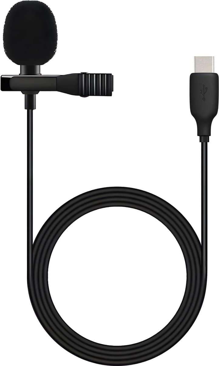 Microfoon met USB C Aansluiting met Lavalier Lapel Clip - Mic Recording - 150 cm Label Lengte — afbeelding 1