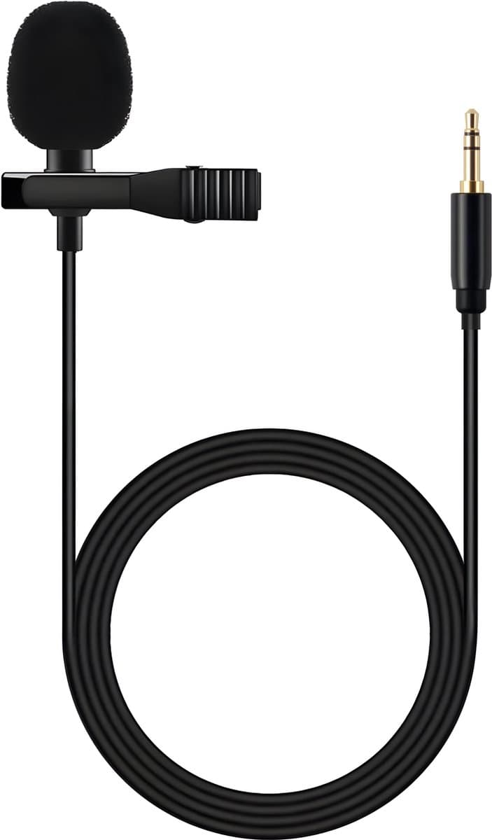 Microfoon voor iPad, iPhone en Android smartphones - 3.5mm Aansluiting met Lavalier Lapel Clip - Mic Recording - 150 cm Label Lengte — afbeelding 1