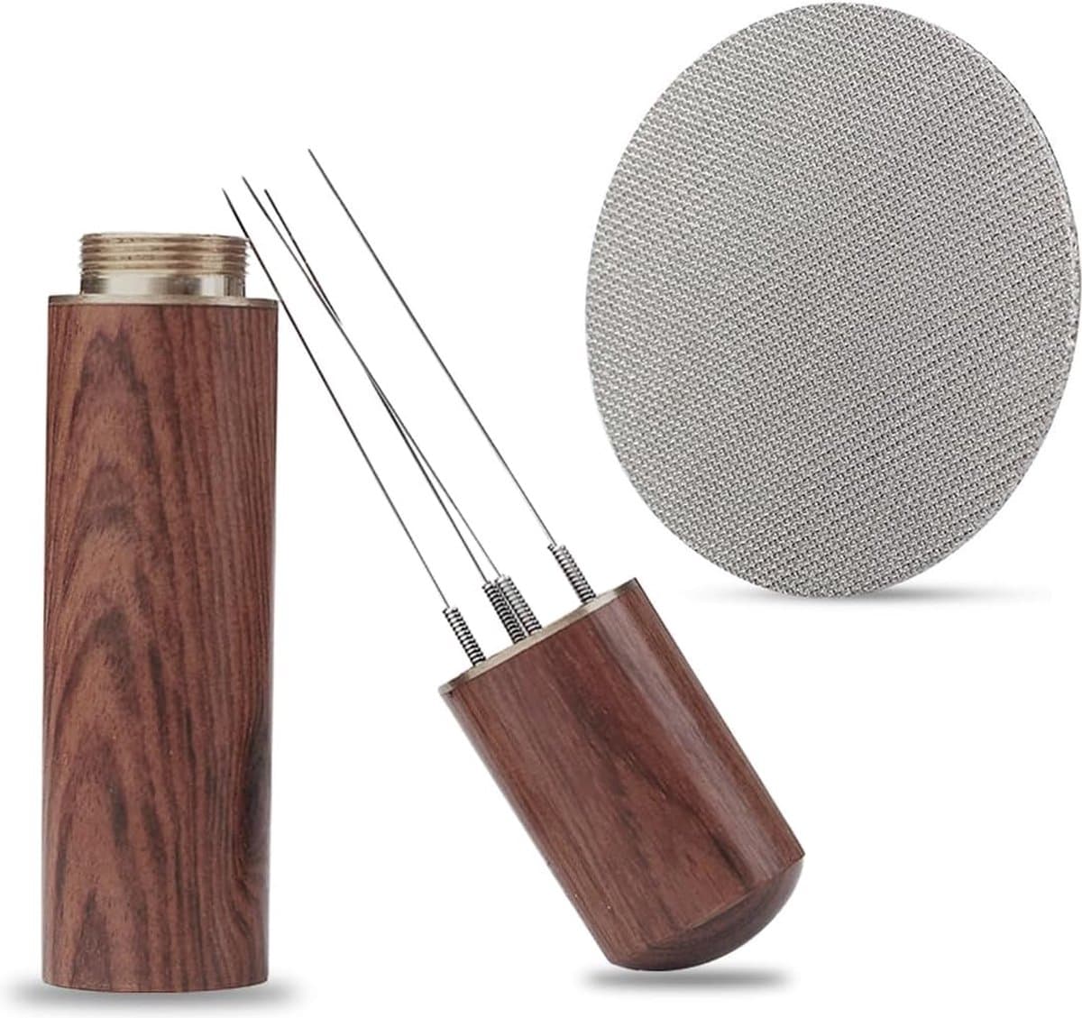 Premium Espresso Accessoires Espresso Naald Koffie Distributeur Tool Espresso Naald Distributeur Roeren Koffiezetapparaat + 58 mm Puck Scherm Cadeaus voor Barista's — afbeelding 1