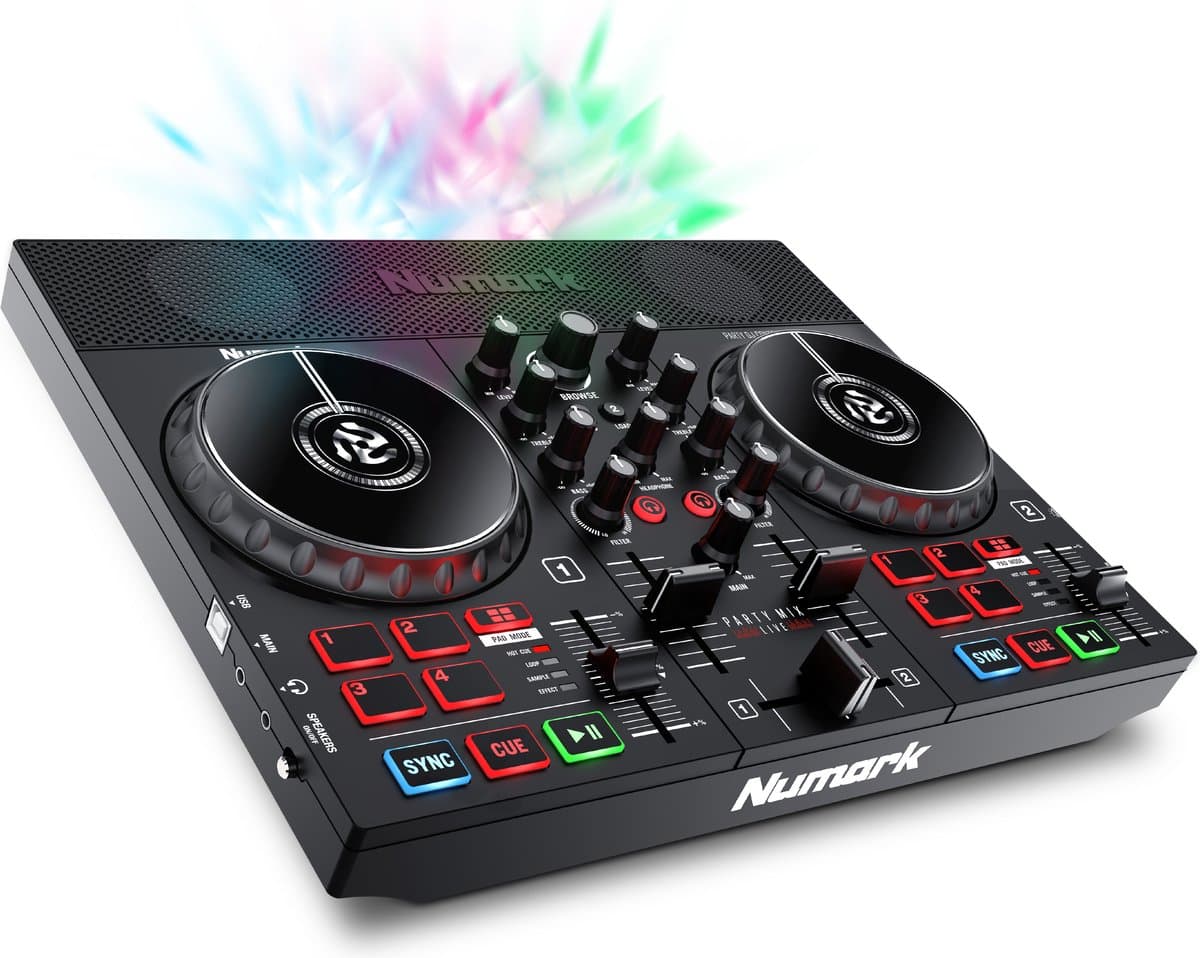 Numark Party Mix Live - DJ-controller / DJ-set met DJ-verlichting, DJ-luidsprekers en DJ-mixer voor Serato DJ Lite — afbeelding 1