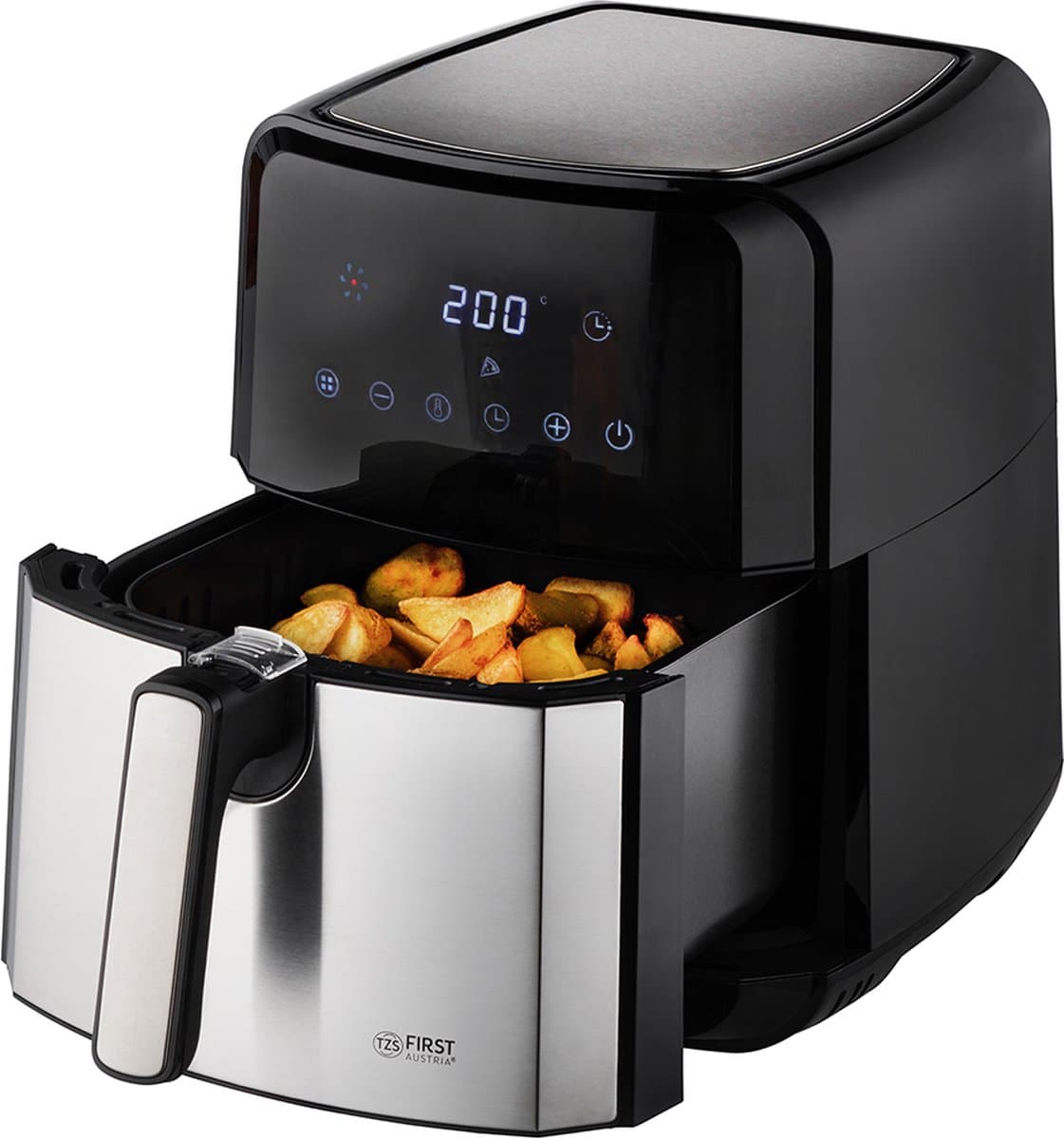 TZS First Austria Airfryer - Heteluchtfriteuse - 5L - 1700W - 80ºC tot 200ºC - Digital Touchscreen - Zwart — afbeelding 1