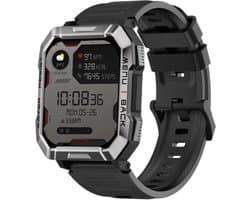 Blackview W60 Smartwatch voor heren - fitnesshorloge met telefoonfunctie (bellen/ontvangen) - kompas - IP68 waterdicht - sporthorloge met 100+ sportmodi - hartslag- en slaapmonitor - stappenteller - geschikt voor Android en iOS - Grijs