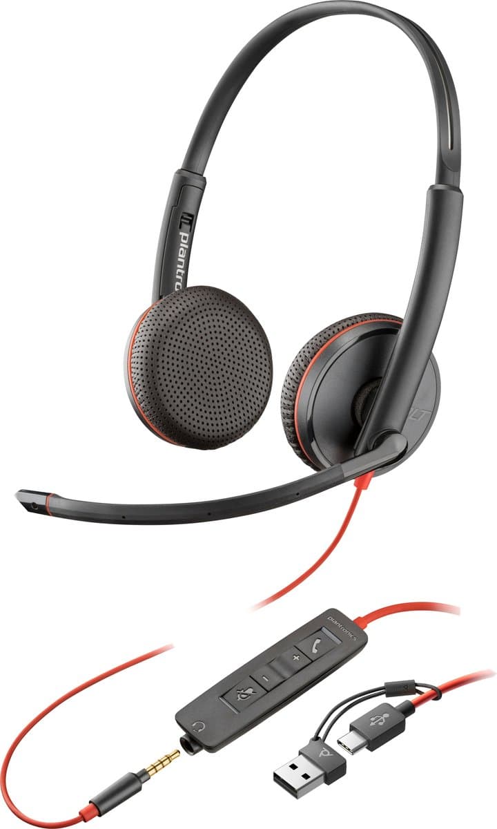 HP Poly Blackwire C3225 – Over-ear headset – Kabel – Stereo – Zwart – Volumeregeling – Microfoon uitschakelbaar — afbeelding 1