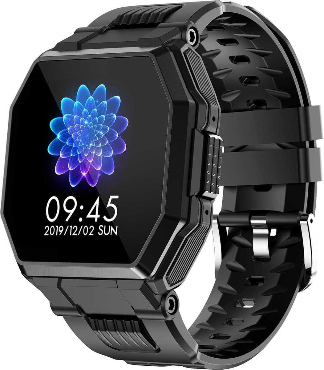 Belesy® OCTA - Smartwatch Dames - Smartwatch Heren - Horloge - 1.54 inch - Kleurenscherm - Stappenteller - Bloeddruk - Hartslag - 250+ wijzerplaten - Maak je eigen wijzerplaat - Kunststof - Zwart - Moederdag — afbeelding 1