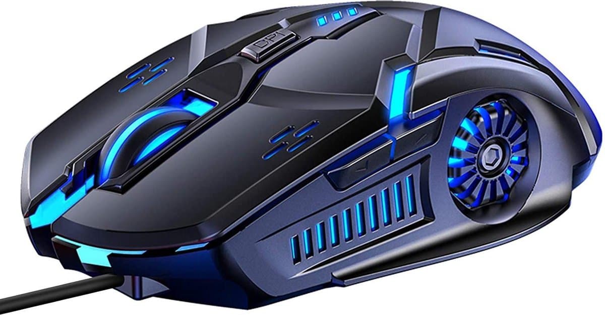 SAMMIT Gaming Muis met LED Verlichting - Stille Muis - Ergonomisch Ontworpen - 1200 tot 3200 DPI - Zwart — afbeelding 1