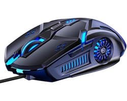 SAMMIT Gaming Muis met LED Verlichting - Stille Muis - Ergonomisch Ontworpen - 1200 tot 3200 DPI - Zwart